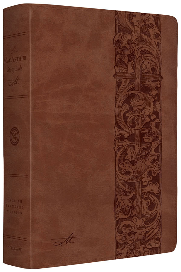 ESV MacArthur Study Bible (TruTone, Natural Brown, Woodcut Design)